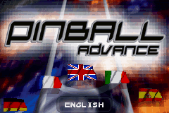 Pinball Advance title screen for GameBoy Advance